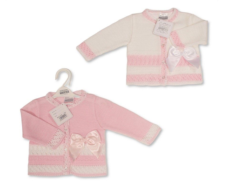 Knitted Baby Girls Cardigan with Bow - (PK6) (9-24m) BW-10-1014_24