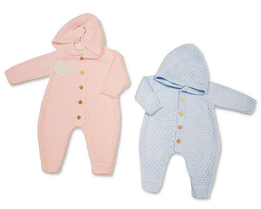 Knitted Baby All-In-One with Hood (NB-6m) (PK6) BW-10-1234