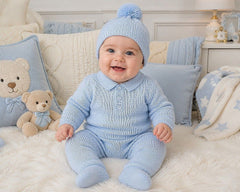 Knitted Baby Boys 2 pcs Set with Hat (NB-9m) (PK6) - BW-10-1246