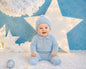 Knitted Baby Boys All-In-One with Pompom Hat (NB-9m) (PK6) - BW-10-1247