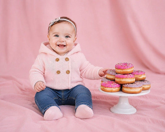 Knitted Baby Girls Pram Coat with Hood (NB-9m) (PK6) - BW-10-1248p