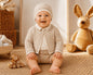 Knitted Baby 3 Pieces Set with Hat (NB-9m) (PK6) - BW-10-1257