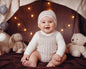 Knitted Baby 2 pcs Short Dungaree Set with Hat (NB-9m) (PK6) - BW-10-1259