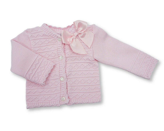 Knitted Baby Girls Cotton Cardigan - Bow (PK6) (NB-9m) BW-10-3001
