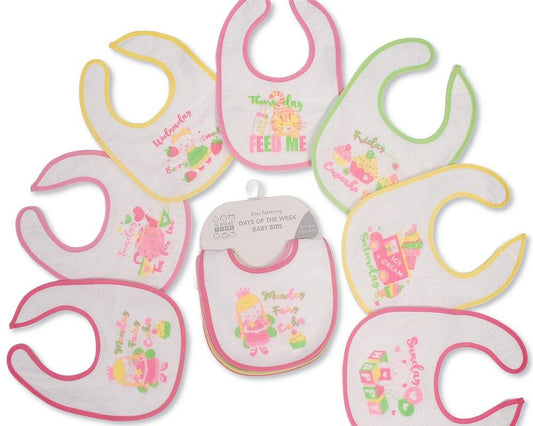 Baby Days of the Week Bibs - Girls (19x15cm) (PK6) BW-104-833