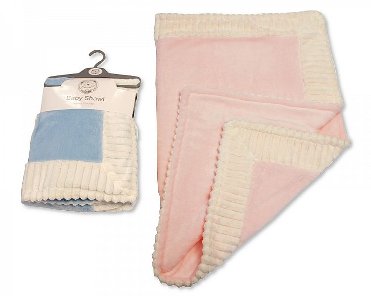 Baby Luxury Shawl - Pink and Blue (75x90cm) (PK1) BW-110-086