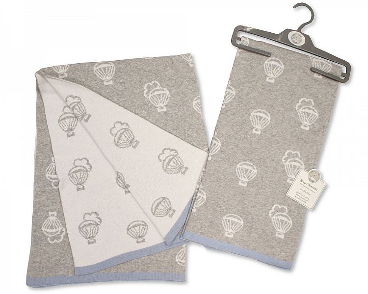 Baby Cotton Shawl - Balloon - Sky (70x90cm) (PK1) BW-110-405s