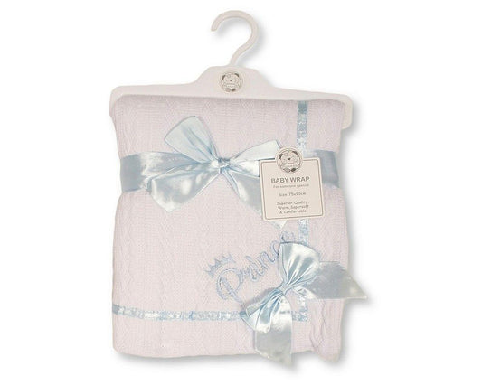 Baby Wrap with Bow and Lace - Prince (PK1) (75x90cm) BW-112-2034