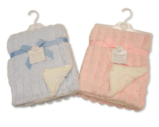 Baby Plush Fur Wrap - Pink and Sky (75x100cm) (PK1) BW-112-2040