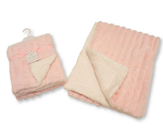 Baby Plush Fur Wrap - Pink and Sky (75x100cm) (PK1) BW-112-2040