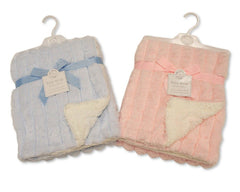 Baby Plush Fur Wrap - Pink and Sky (75x100cm) (PK1) BW-112-2040