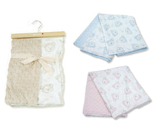 Baby Velour Bubble Wrap on Hanger - Teddy (100x75cm) (PK6) BW-112-3002