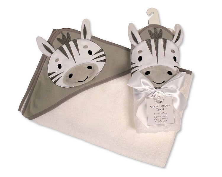 Baby 3d-Terry Hooded Towel - Zebra Bw-120-024