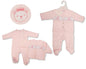 Baby Girls Velour 2 pcs Set with Smocking - Princess (NB-6m) (PK6) BW-13-411