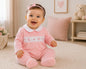 Baby Girls Velour All in One with Smocking - Rainbow (NB-6m) (PK6) - BW-13-434