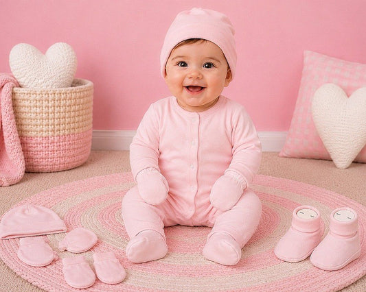 Baby Hat Mitten and Booties Set (0-3m) (PK6) GP-25-1284