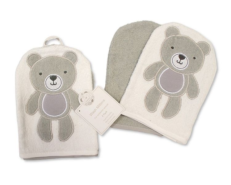 Baby Wash Mitts - Pack of 2 - Teddy (20x15cm) (PK6) GP-25-1296