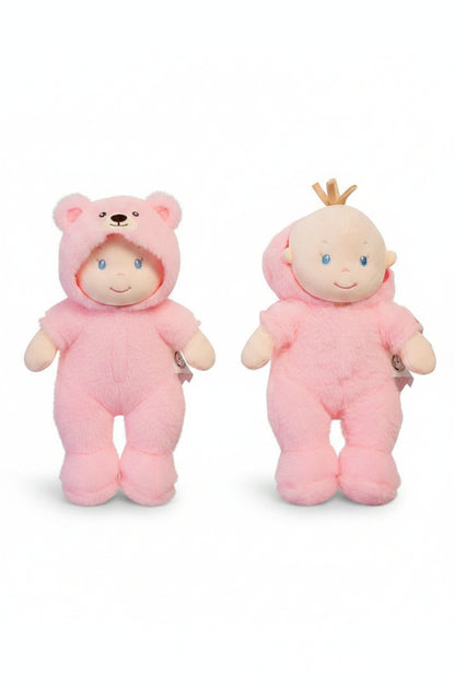 Baby Infant Soft Doll with Pink Bear Onesie (25cm) (PK6) GP-25-1321