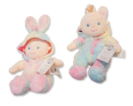 Baby Infant Soft Doll with Multicolour Rabbit Onesie (25cm) (PK6) GP-25-1322
