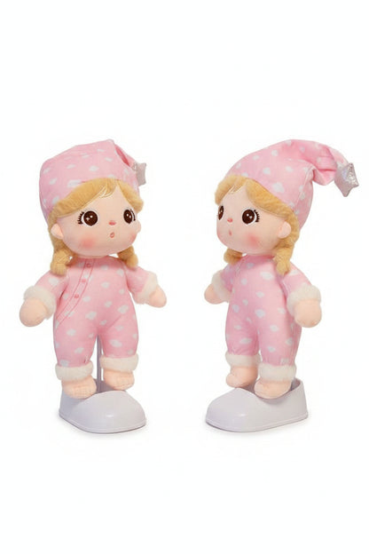 Baby Girls Soft Doll with Pink All-in One and Hat (32cm) (PK6) GP-25-1323