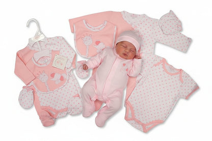 Baby Girls 4 Pieces Gift Set - Elephant and Giraffe (NB-6m) (PK6)  GP-25-1332P
