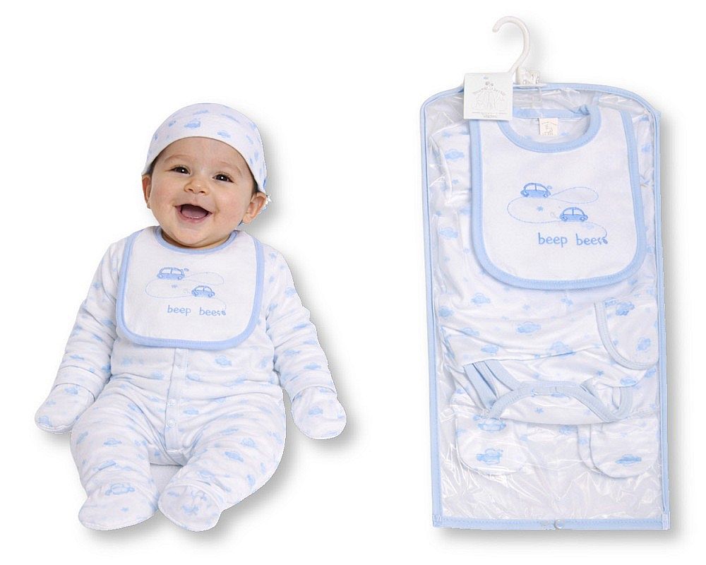 Baby Boys 5 Pieces Layette Gift Set - Beep, Beep (PK6) (NB-6m) GP-25-1336