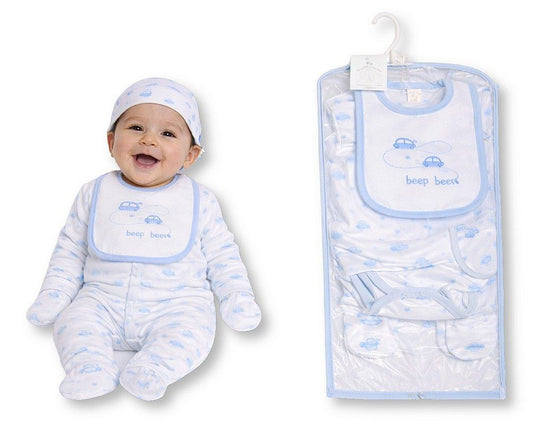 Baby Boys 5 Pieces Layette Gift Set - Beep, Beep (PK6) (NB-6m) GP-25-1336