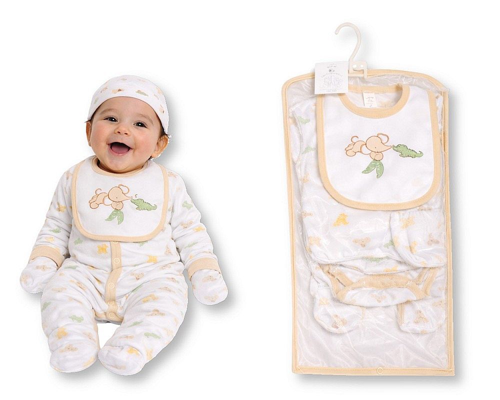 Baby 5 Pieces Layette Gift Set - Elephant and Crocodile (PK6) (NB-6m) GP-25-1340