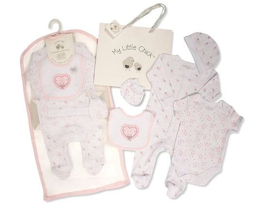Baby 5 Pieces Gift Set with Paper Gift Bag - Hello Baby Gp-25-1348