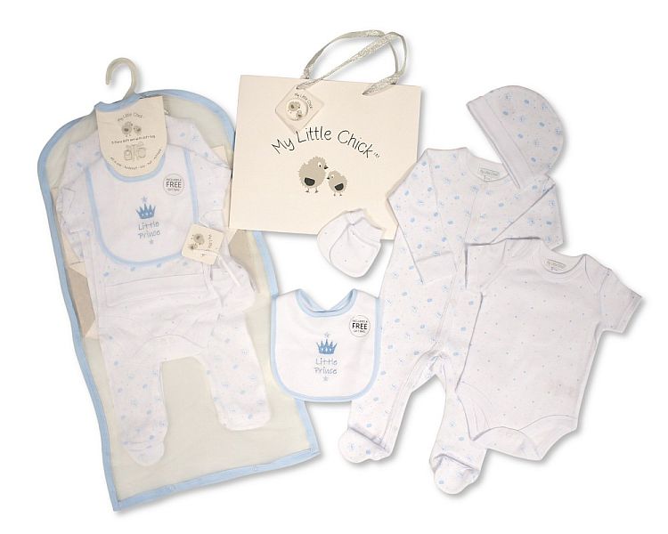 Baby 5 Pieces Gift Set with Paper Gift Bag - Hello Baby Gp-25-1349
