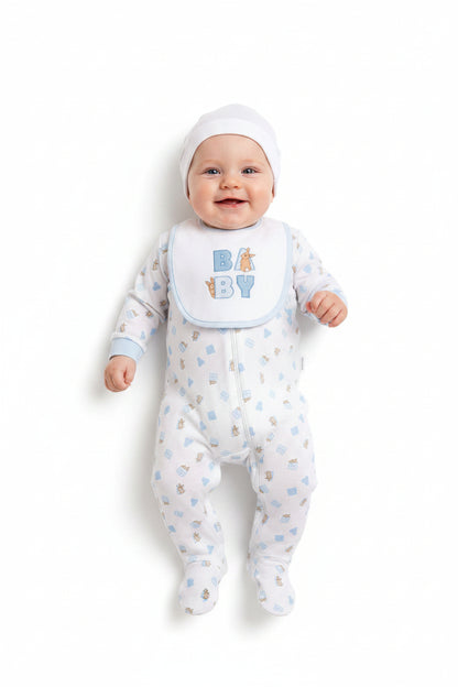 Baby 5 Pieces Gift Set with Paper Gift Bag - Hello Baby Gp-25-1351