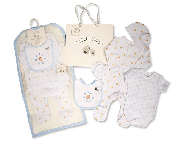 Baby 5 Pieces Gift Set with Paper Gift Bag - Hello Baby Gp-25-1352