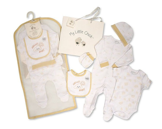 Baby 5 Pieces Gift Set with Paper Gift Bag - Hello Baby Gp-25-1356