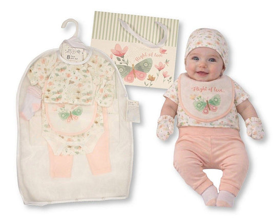Baby Girls 8 pcs Layette Gift Set - Flight of Love (PK6) (0-6m) GP-25-1365