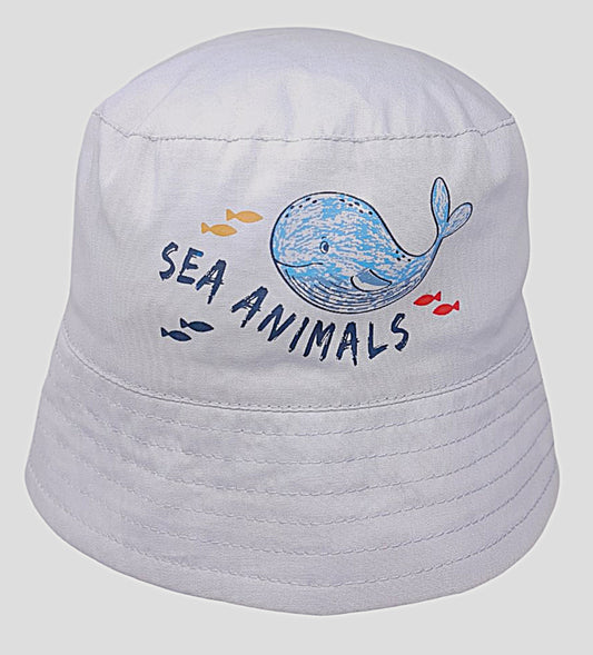 Reversible Baby Boys  Bucket Hat - Sea Animals (6-18m) (PK12) 0399