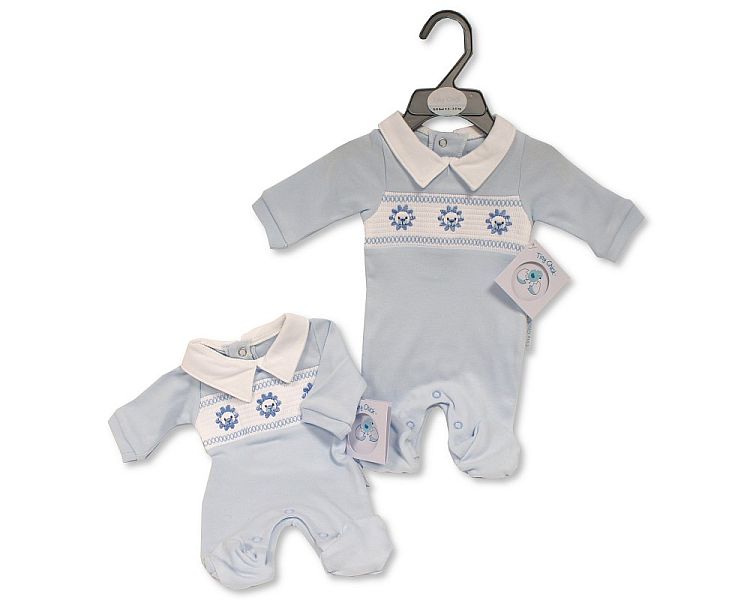 Premature Baby Boys All in One with Smocking - Lion (PK6) (3-8lbs) PB-20-594L