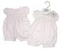 Premature Baby Romper with Smocking and Bows (3-8 LBS) (PK6) PB-20-713