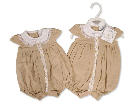 Premature Baby Linen Romper with Lace (3-8 LBS) (PK6) PB-20-715