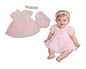 Tiered Premature Baby Dress Pink with Smocking and Bows (3-8 LBS) (PK6) PB-20-719