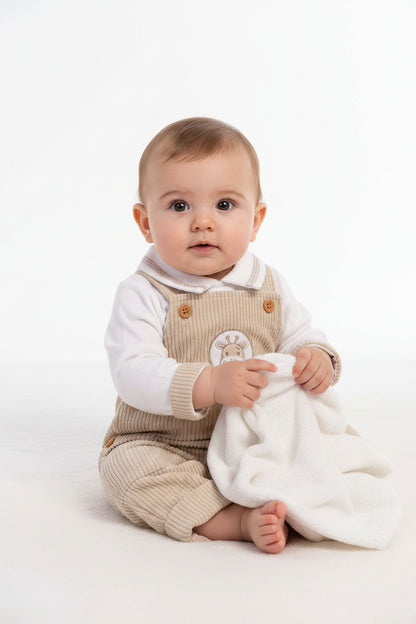Premature Baby 2 pcs Dungaree Set - Giraffe (3-8lbs) (PK6)  PB-20-728