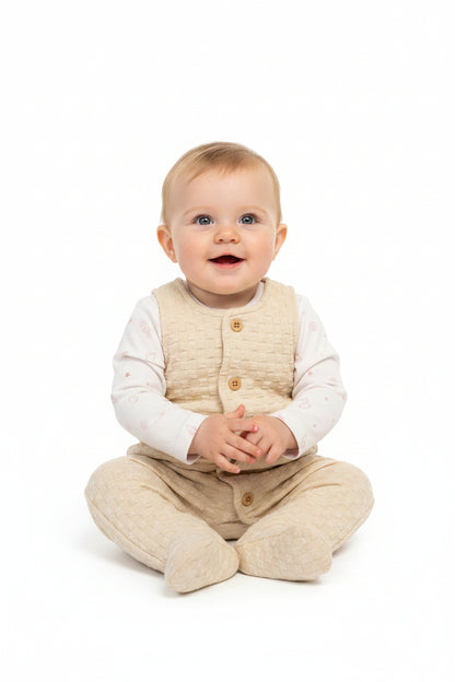 Premature Baby Boys 2 pcs Jacquard Dungaree Set - Space (3-8lbs) (PK6)  PB-20-730
