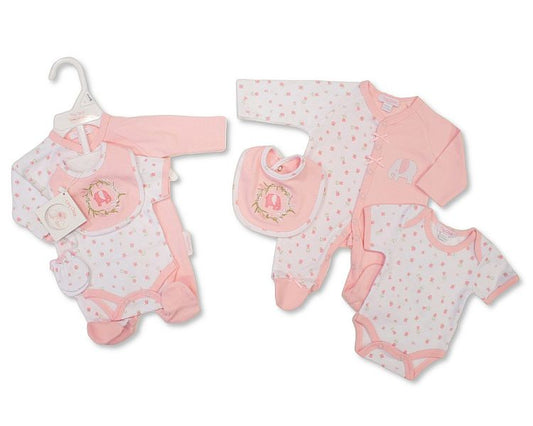 Premature Baby Girls 4 Pieces Set - Elephant (3-8lbs) (PK6)  PB-20-738P