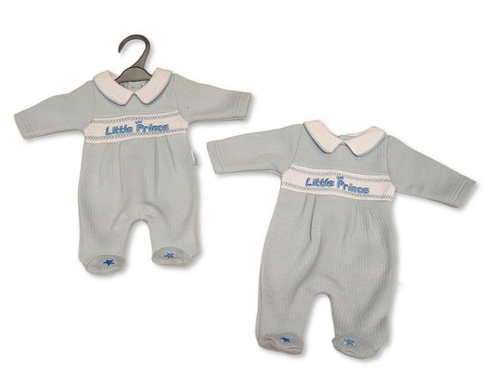 Premature Baby Boys All in One with Smocking - Little Prince (PK6) (3-8lbs) PB-20-740