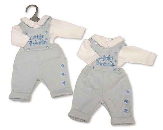 Premature Baby Boys 2 pcs Dungaree Set - Little Prince (PK6) (3-8lbs) PB-20-741