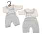 Premature Baby Boys 2 pcs Dungaree Set with Smocking - Elephant (PK6) (NB-6m) PB-20-746
