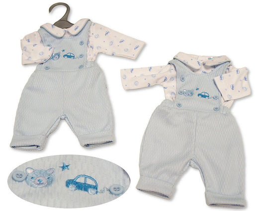 Premature Baby Boys 2 pcs Dungaree Set - Car and Teddy (PK6) (3-8lbs) PB-20-749