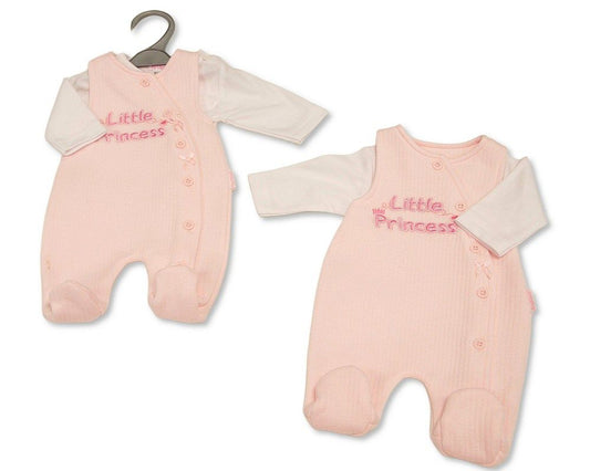 Premature Baby Girls 2 pcs Dungaree Set - Little Princess (PK6) (3-8lbs) PB-20-752
