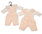 Premature Baby Girls 2 pcs Dungaree Set with Bows- Hearts (PK6) (NB-6m) PB-20-758
