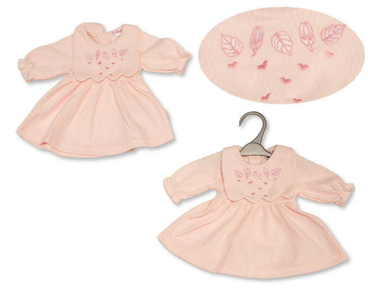 Premature Baby Girls Dress with Bib Front - Leaves and Hearts (PK6) (3-8lbs) PB-20-760