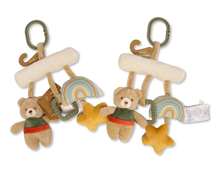 Baby Bear Hanging Toy with Crinkle Paper, Rattle, Squeaker and Teether (20cm) (PK6) PT-26-0018